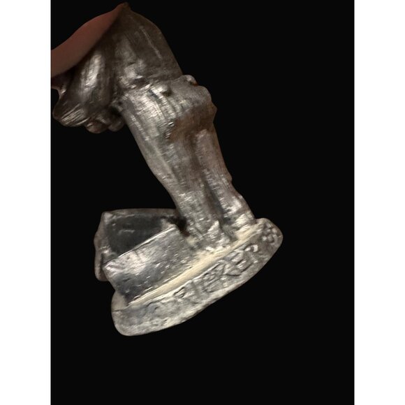 Michael Ricker Pewter Figurine Boy Hugging dog  On Gift Box Cute Collectible - Picture 4 of 6
